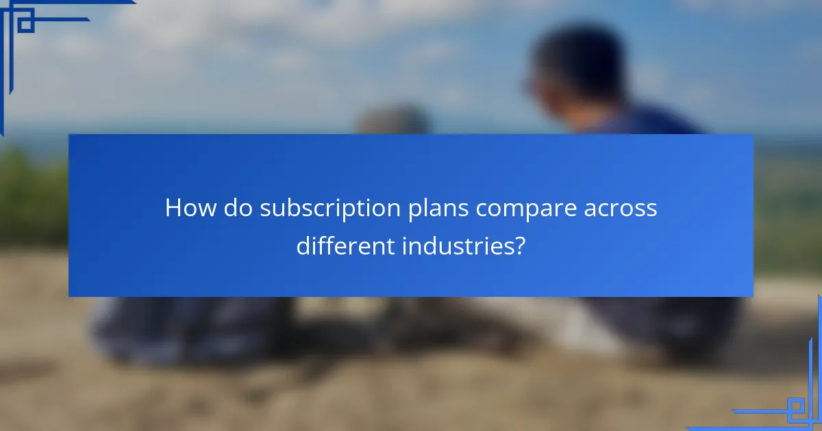 How do subscription plans compare across different industries?
