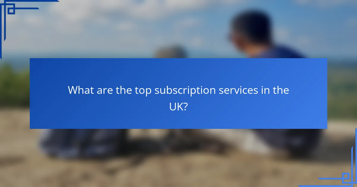 What are the top subscription services in the UK?