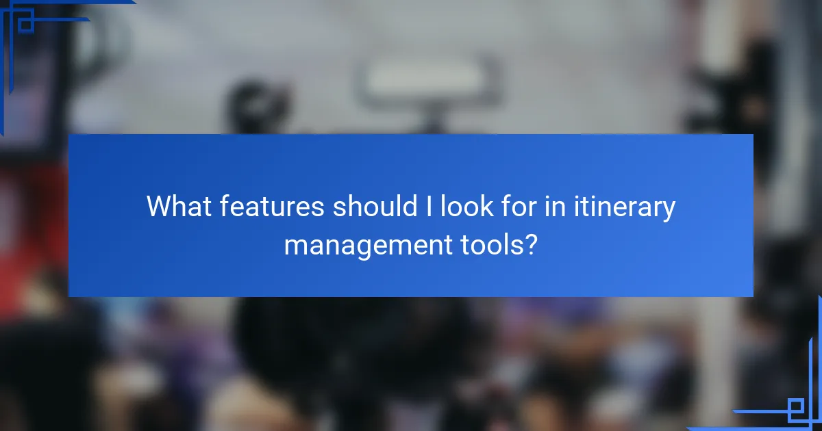 What features should I look for in itinerary management tools?
