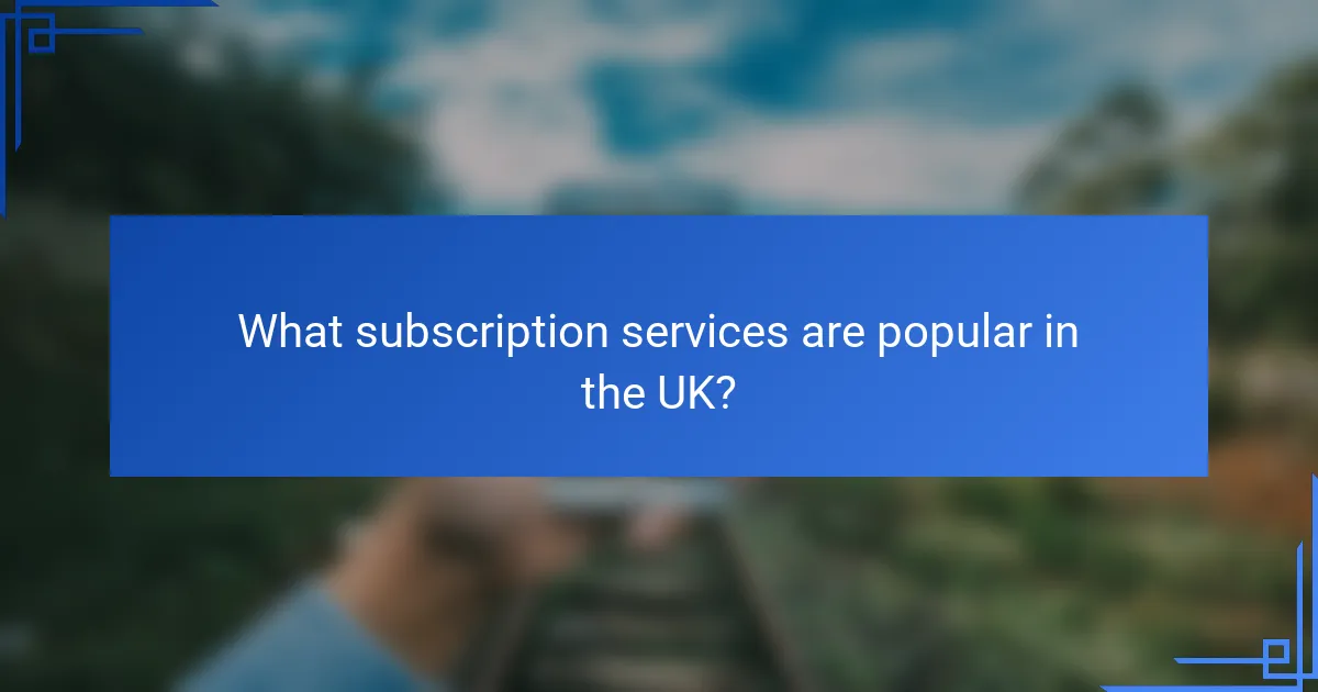 What subscription services are popular in the UK?
