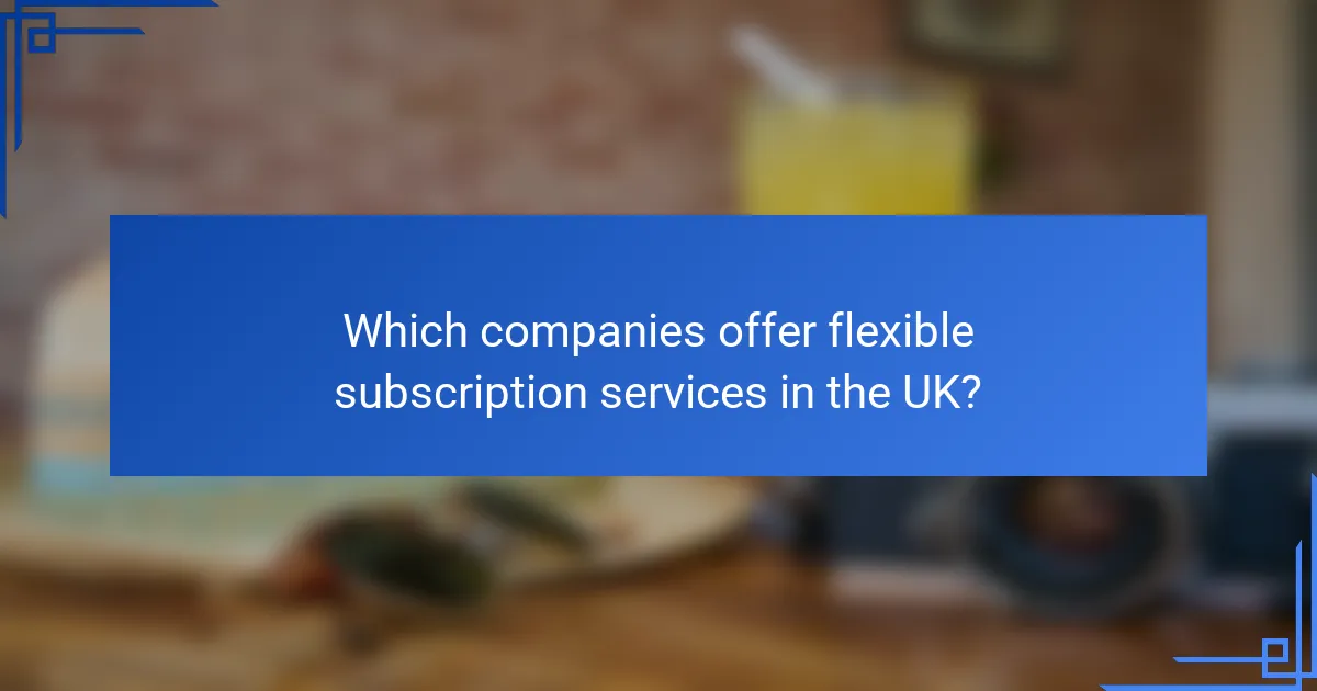 Which companies offer flexible subscription services in the UK?