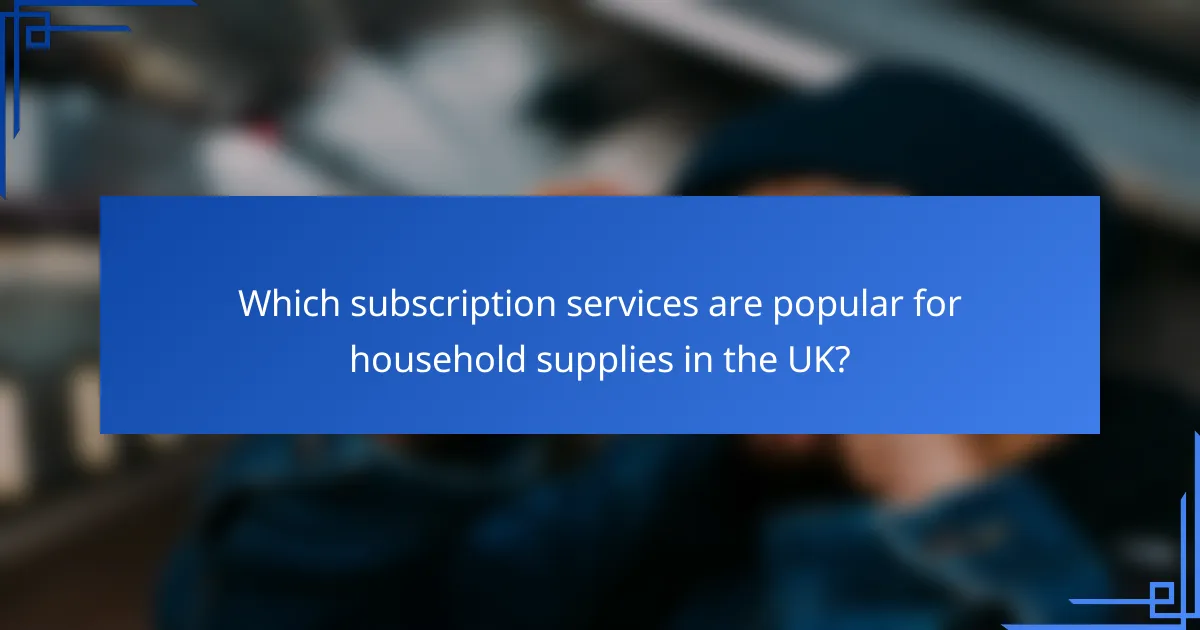 Which subscription services are popular for household supplies in the UK?